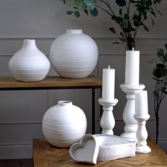 Large Matt White Ceramic Vase