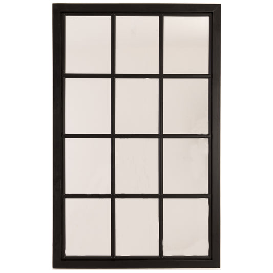 Black Wooden Window Mirror